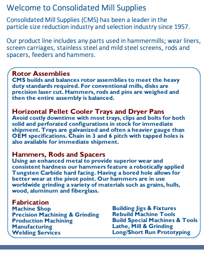 particle size reduction, rotor assemblies, pellet cooler trays, dryer pans